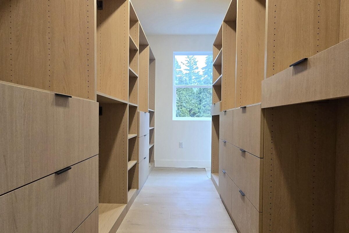 Simply Serene: Light Oak Walk-In Closet
