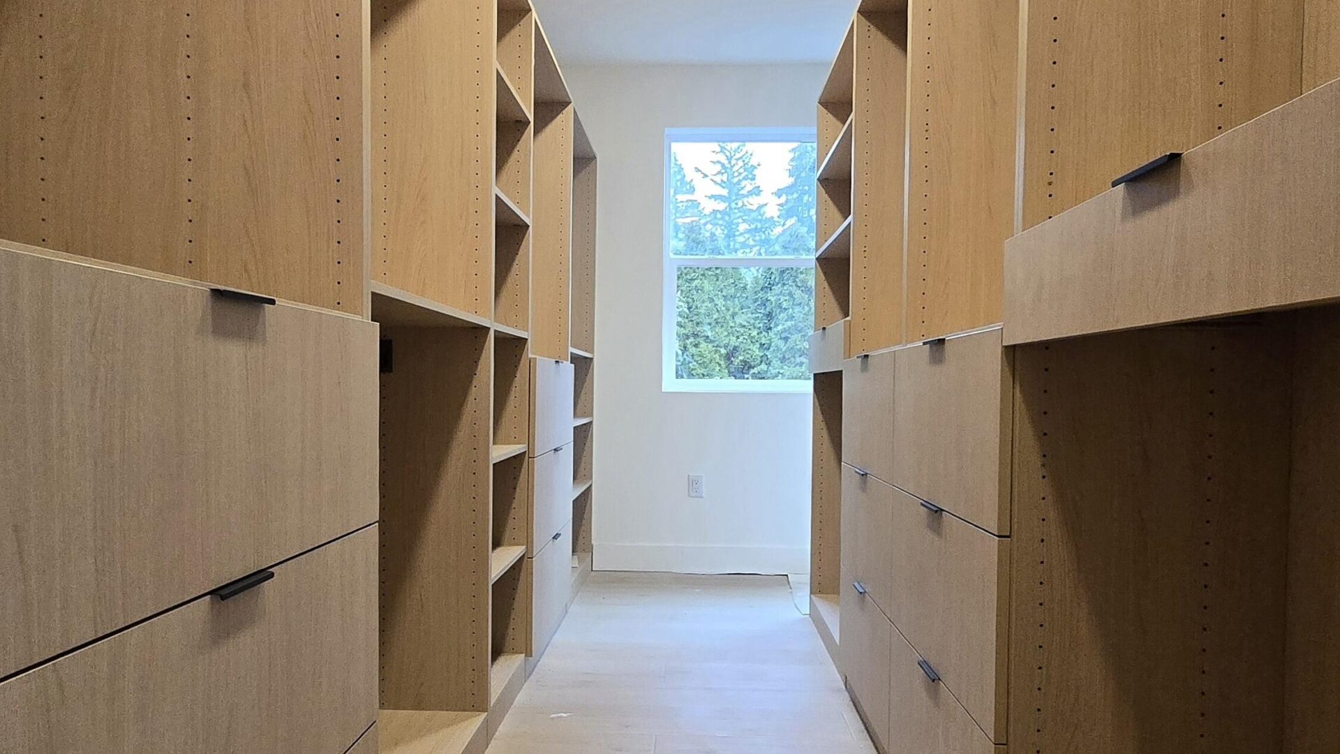 Simply Serene: Light Oak Walk-In Closet