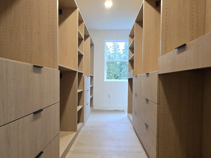 Simply Serene: Light Oak Walk-In Closet